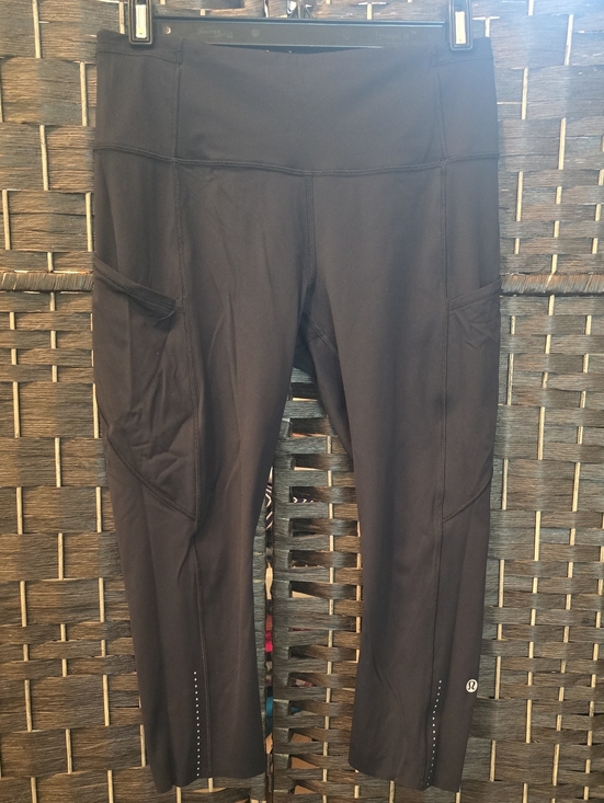 lululemon athletica Pants - Lululemon Fast and Free Crop 19" Black Nulux Leggings Pockets, 8, EUC